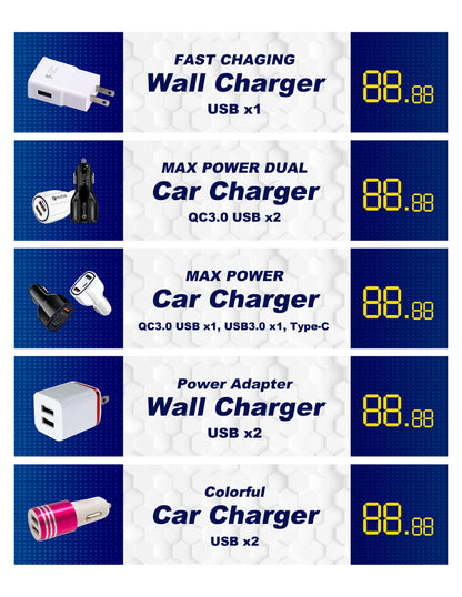 4 Tier Clean Acrylic Rack for Max Power Cable & Charger with Sticker (21x22x65cm)
